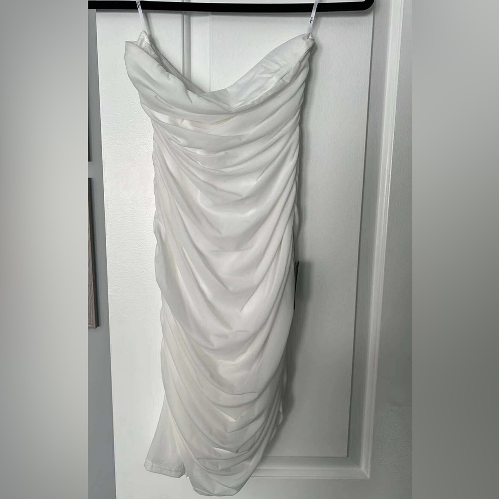Lulus Ruched Mesh Mini Dress - Picture 4 of 4